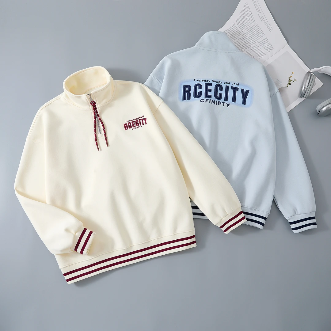 初中生女大童秋装卫衣2025新款青少年学院风立领春秋休闲长袖上衣