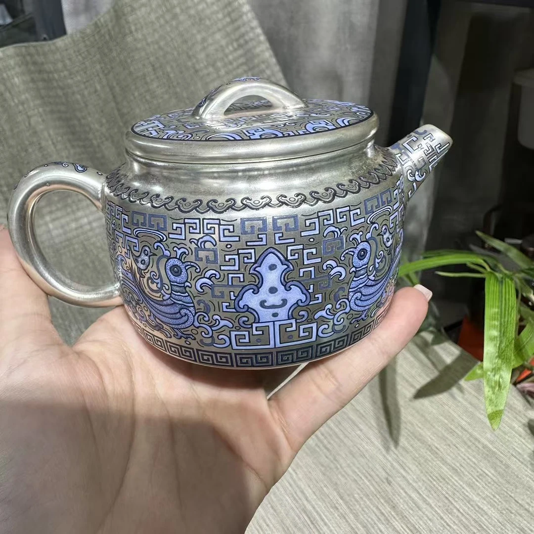 【中国邮政专属链接】高端青花饕餮鎏银茶壶3006+jz120