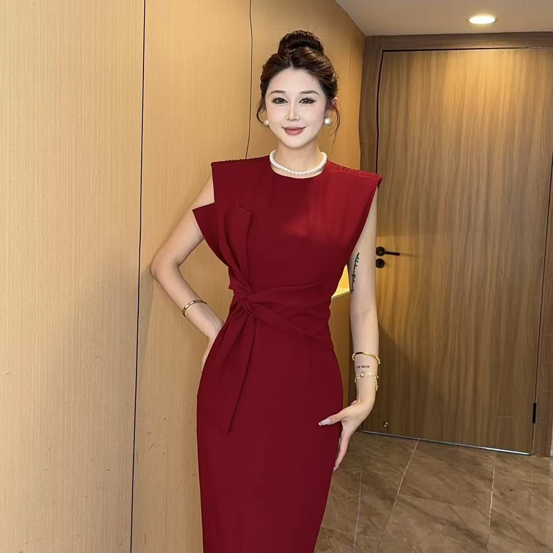 【MD原创·宵夜】2025夏季新款气质无袖时尚轻奢名媛显瘦女装连衣裙