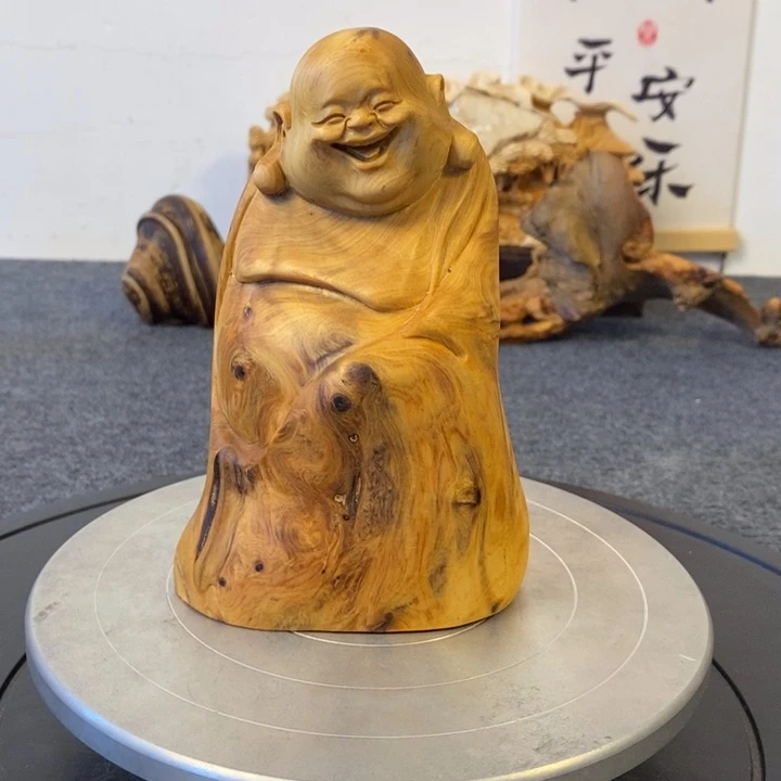 柏木（崖柏）崖柏弥勒佛摆件根雕工艺品