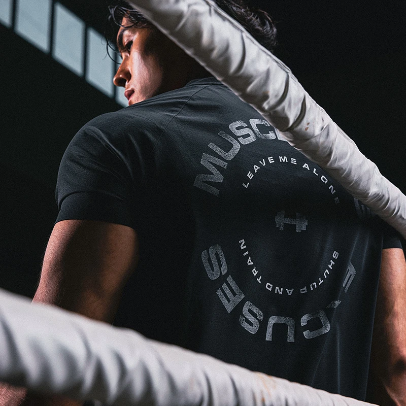 肌肉狗 夏季运动短袖男 凉感防晒透气修身训练服健身跑步半袖t恤