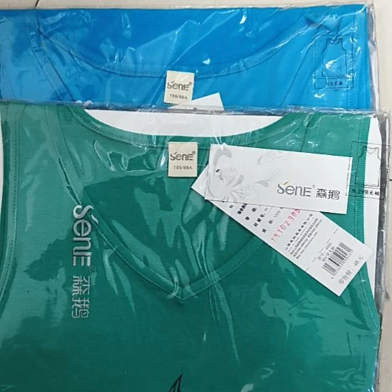 棉4030女士纯棉吊带背心蓝+绿165