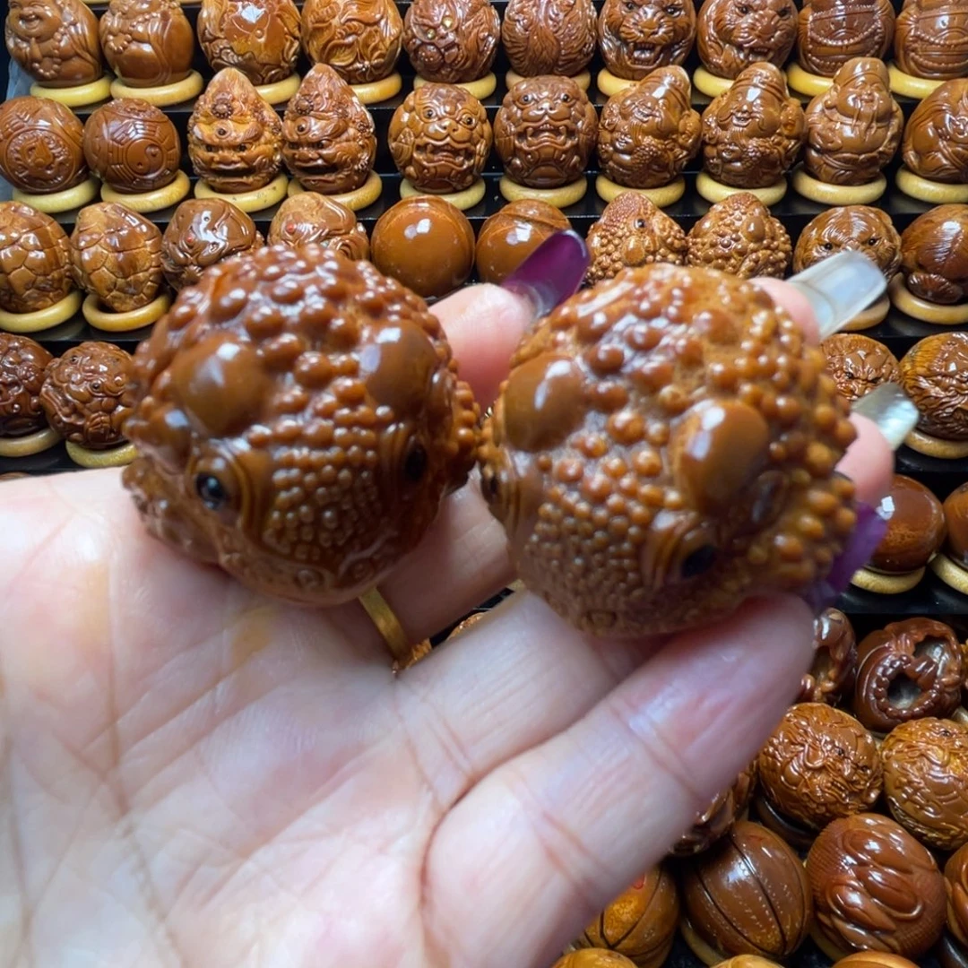 橄榄核把件橄榄球