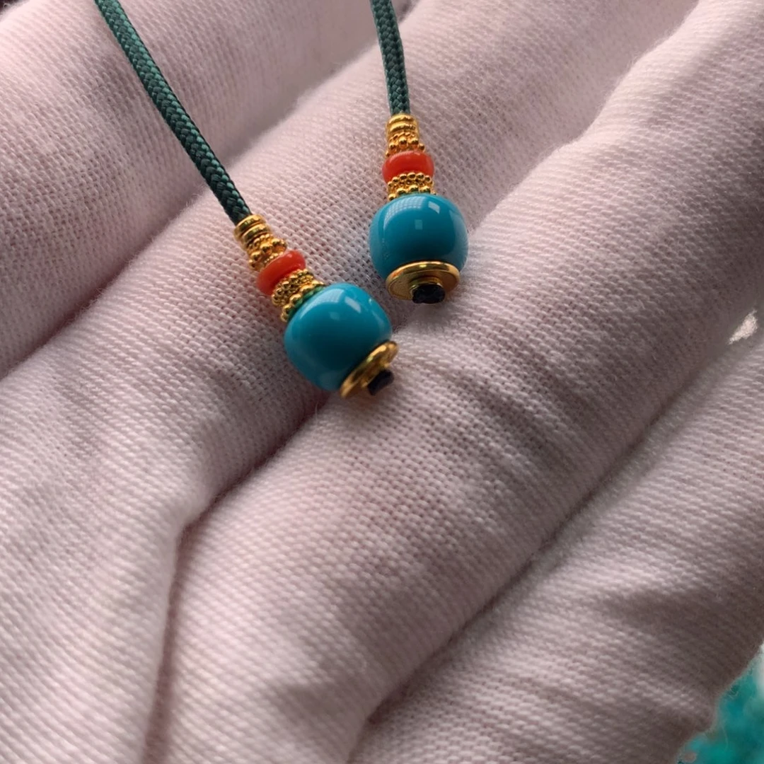 绿松石18K金镶嵌配饰