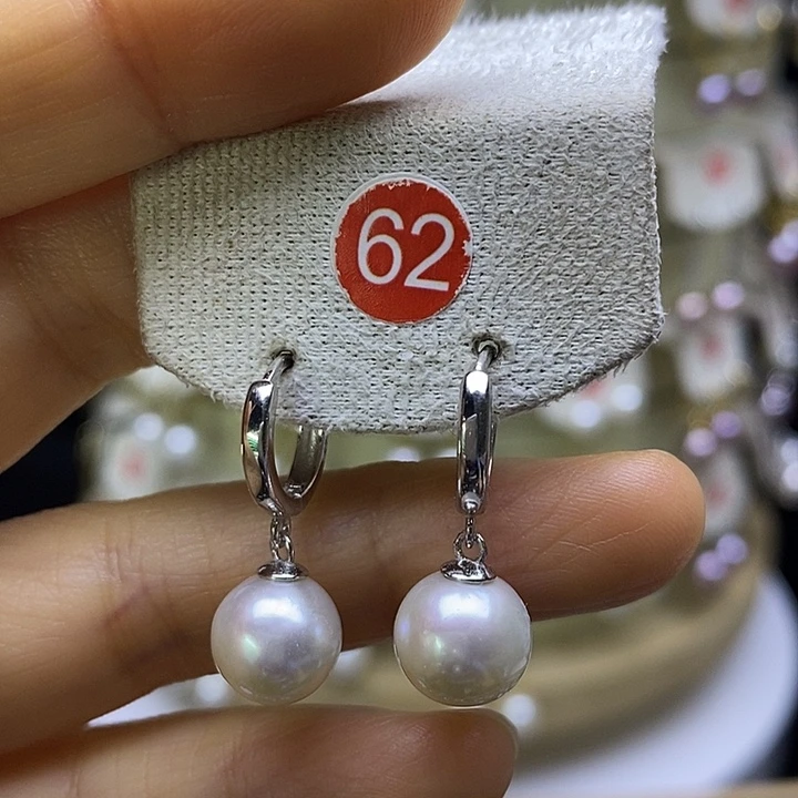 淡水珍珠耳饰银S925镶嵌