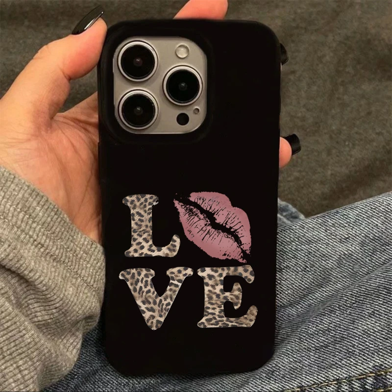 奥菲顿复古豹纹Love适用苹果16果冻手机壳小米15vivoppo华为P70套