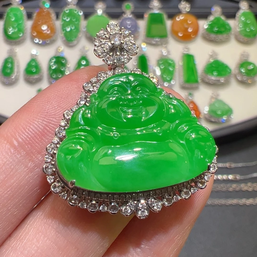 翡翠18K金镶嵌颈饰收到货48小时鉴赏期