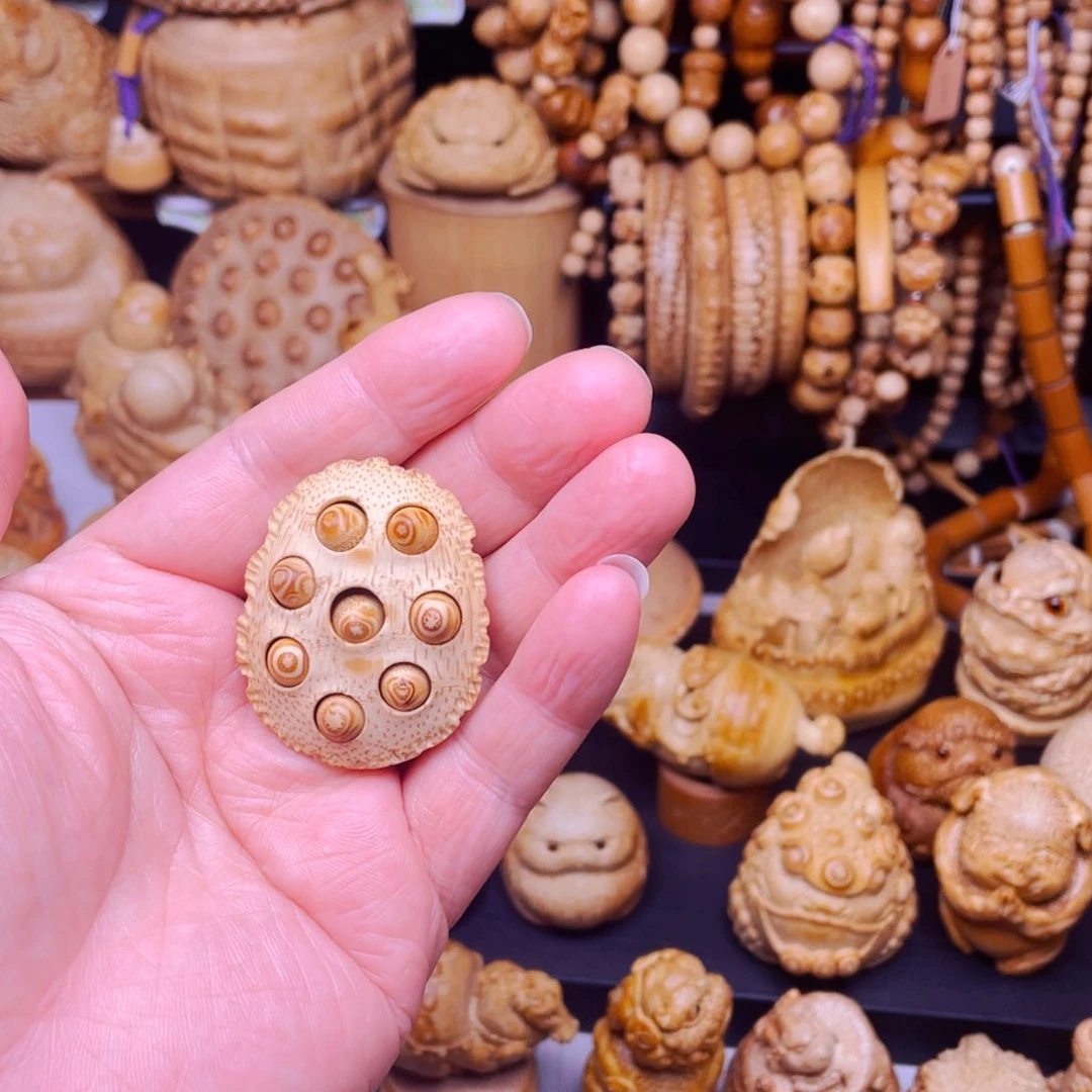 竹竹根雕莲蓬把玩件