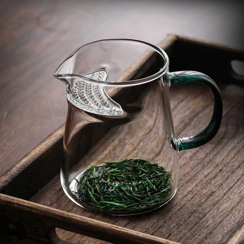 玻璃月牙茶杯公道杯绿茶专用茶具过滤泡茶公杯滤网茶壶泡茶专用