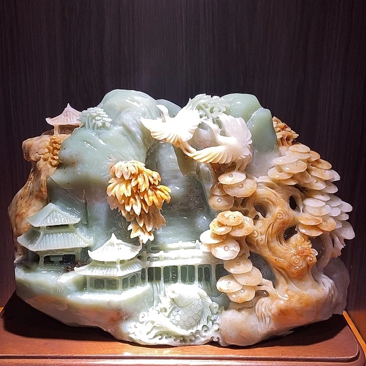 蛇纹石玉（覆膜）合金珠宝奇石