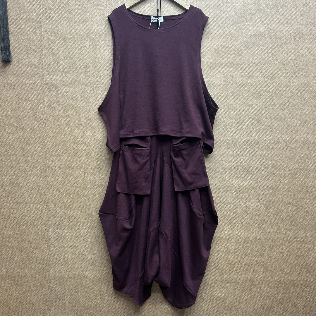 7072+6006-1酒红新之峰夏季新款上新休闲潮流百搭舒适气质套装