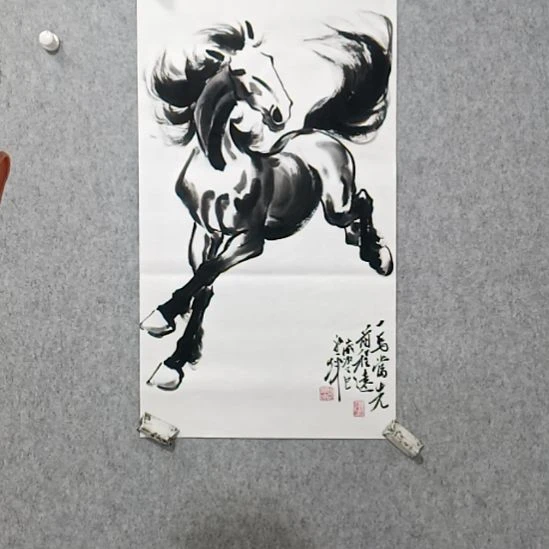 国画手绘国画马到成功