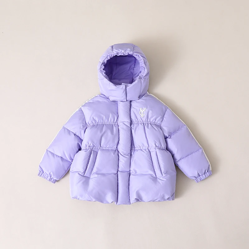 女童羽绒服中长款冬季加厚保暖中大童装90绒外套23157