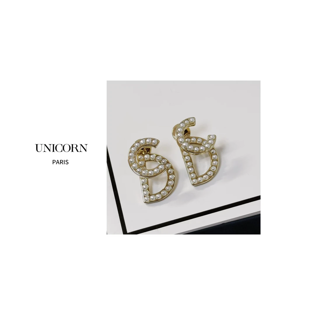 铜合金仿珍珠耳饰 镀K金 925银针 【雪漫冬日】时尚奢华耳环 ES1396