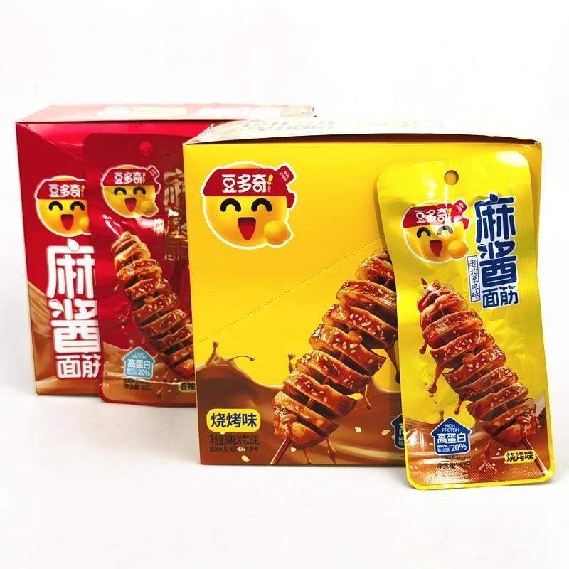 豆多奇麻酱面筋烧烤香辣味手撕面筋30g*20包即食北京风味零食小吃