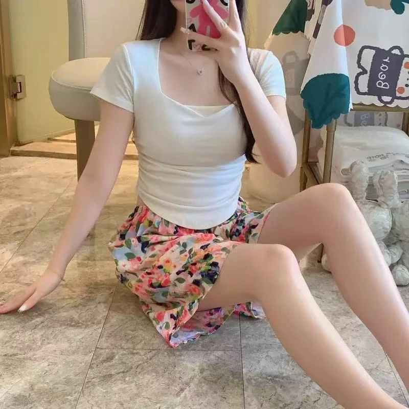 春意盎然四分短裤 家居裤绵绸薄款可外穿