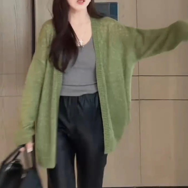 【秋日开场 】慵懒风加厚百搭休闲纯色气质针织开衫LK2506065