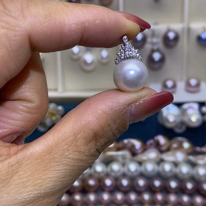 淡水珍珠珠宝首饰银S925镶嵌