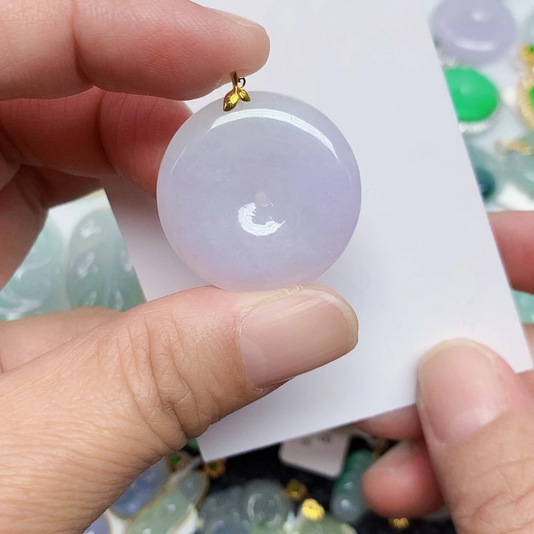 翡翠18K金镶嵌颈饰3566788