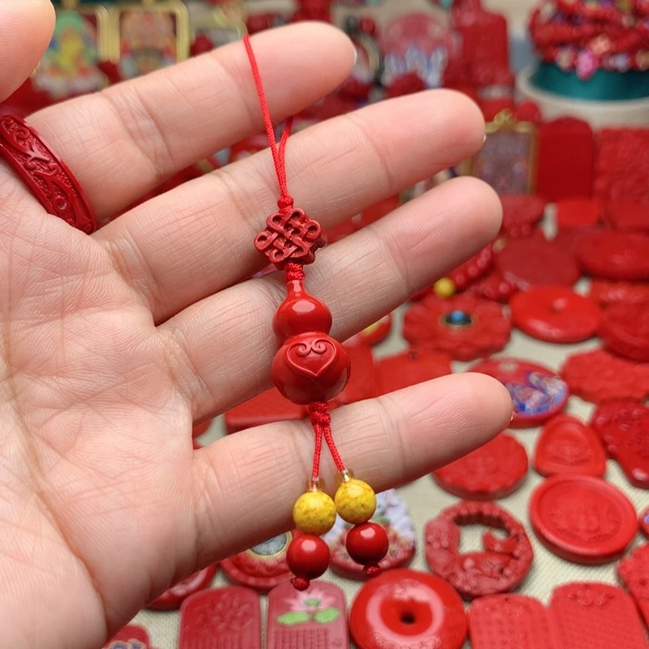 天然辰砂工艺品朱砂手机坠