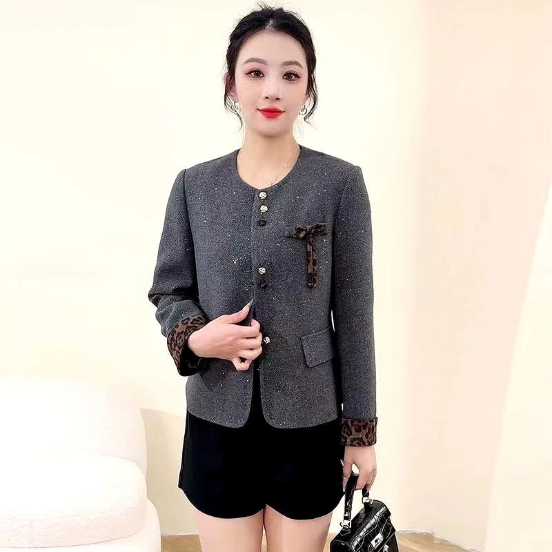 早春妈妈装夹克衫2025年新款女士春装气质名媛小香风短款法式外套