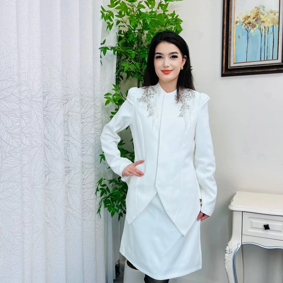 维吾尔族定制私人白色连衣裙气质时尚休闲设计师春季显瘦