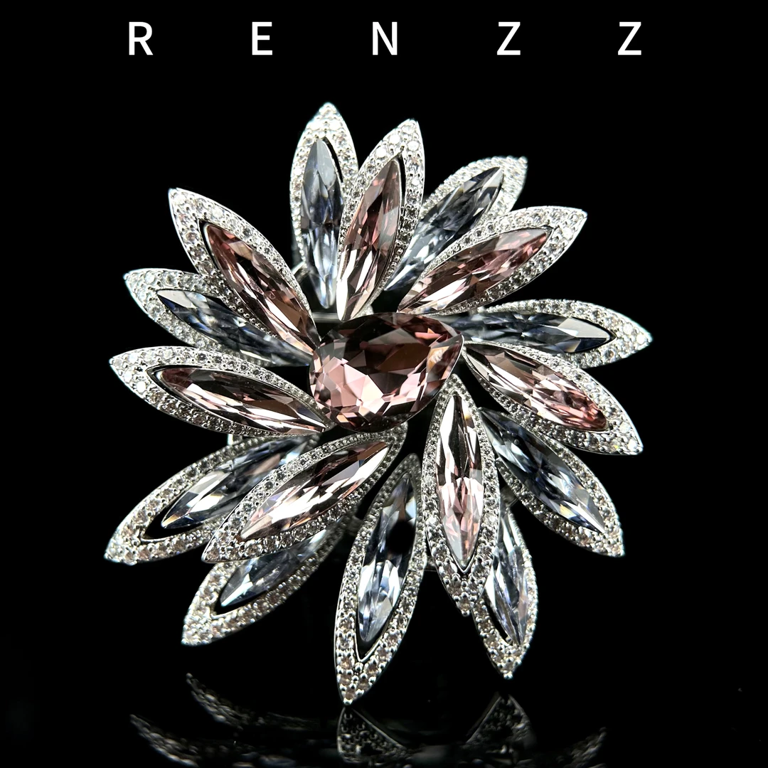 0022蓝紫色烟花时尚胸针