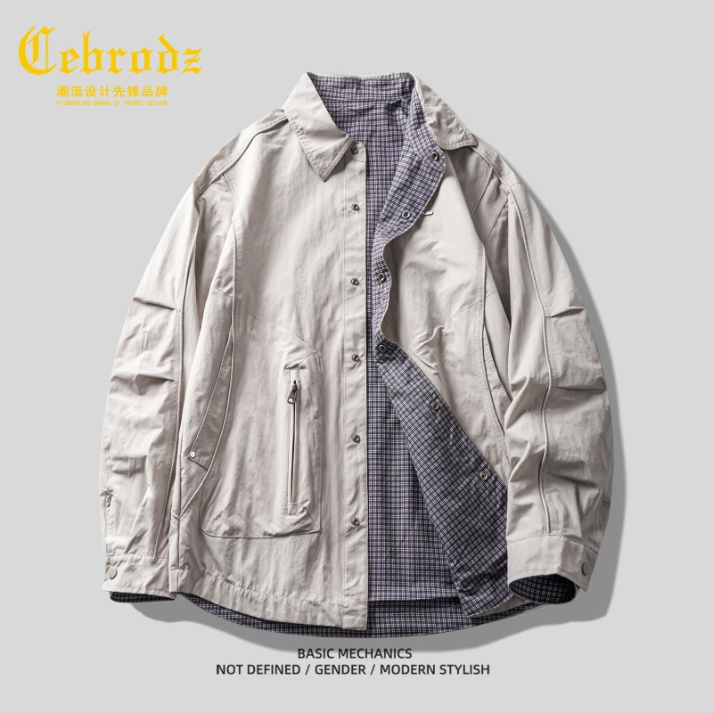 法国Cebrodz全定制层次解构设计双面穿男士秋季美式工装夹克宽松