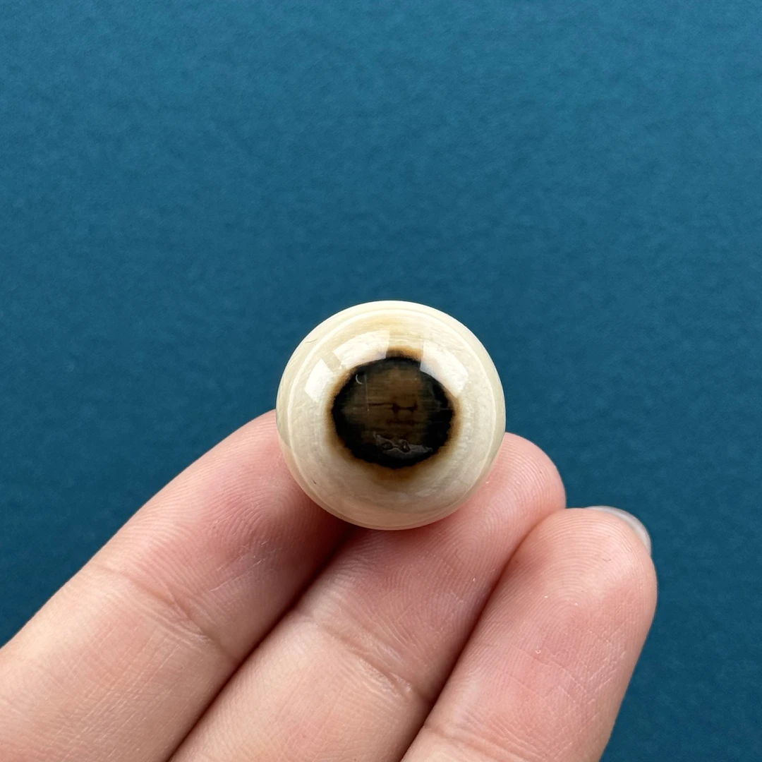 S99-69天然猛犸牙黄金瞳圆珠20mm一物一图支持鉴定