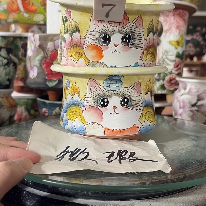 景德镇手绘花盆满38包邮