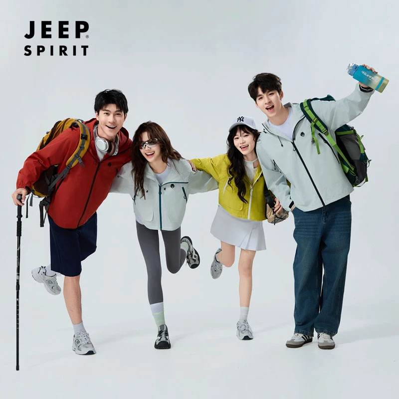 JEEP SPIRIT冲锋衣男女款爆款2025新款春秋季防风户外开春短外套