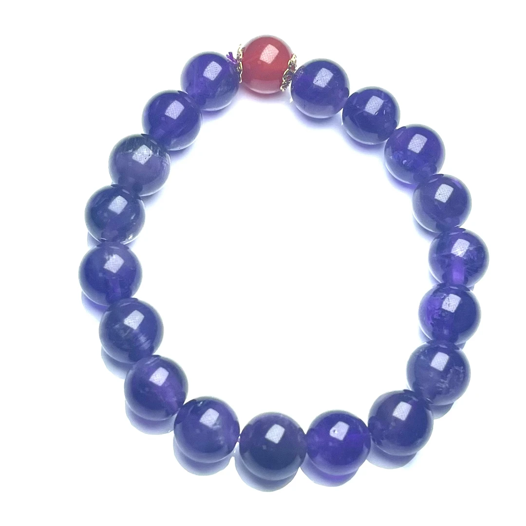 经典时尚百搭紫水晶手串 67-多样性发货