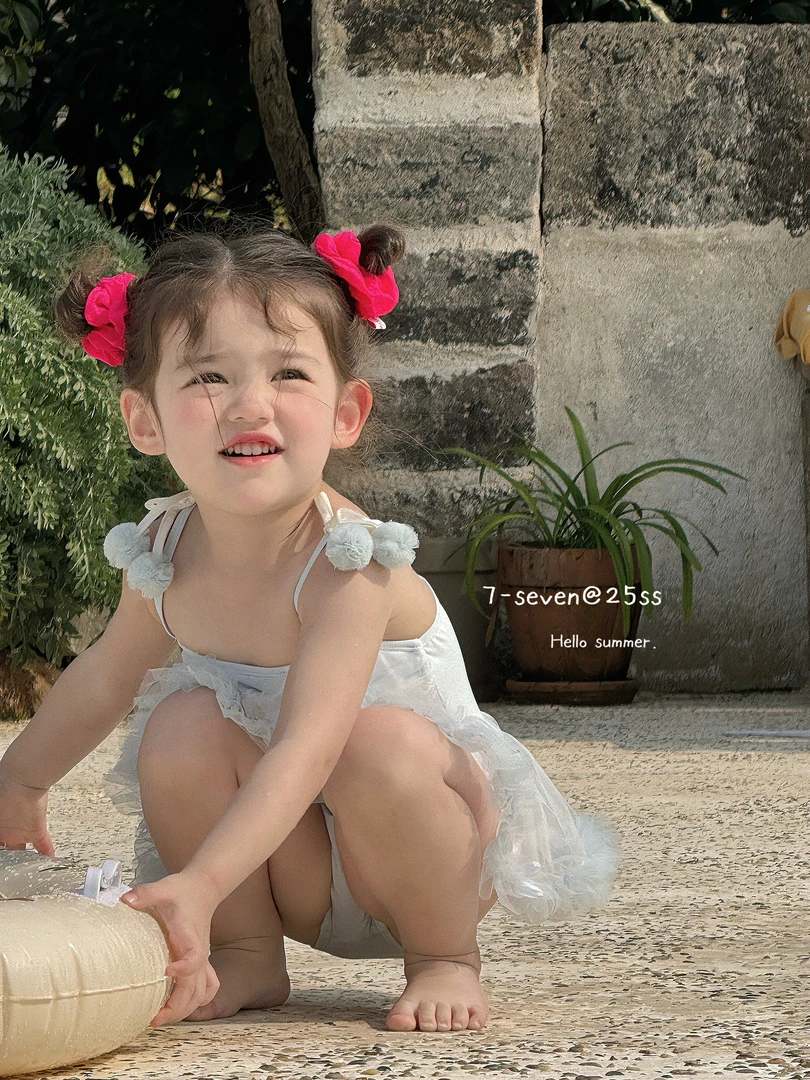 2025夏季新款女童蝴蝶结泳衣连衣裙82149