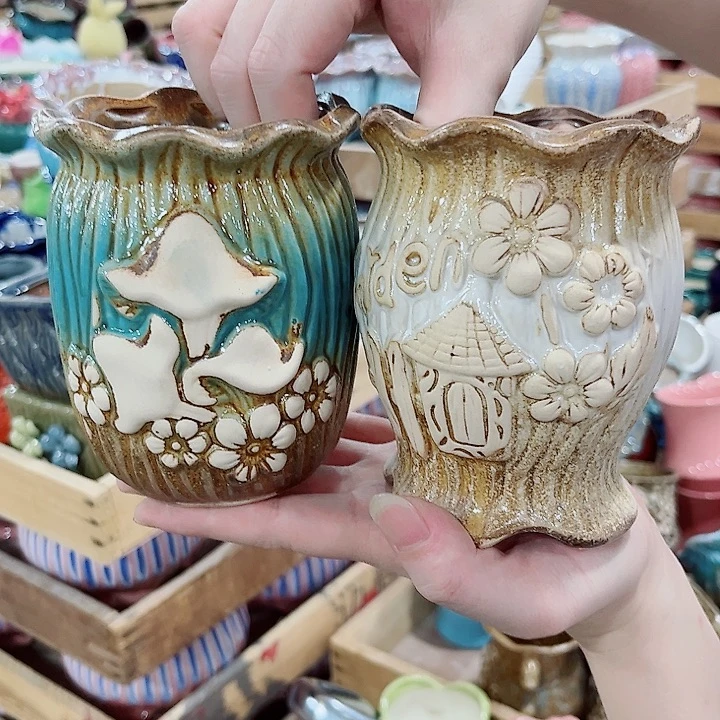 有孔.凑单10元陶瓷花盆发货！