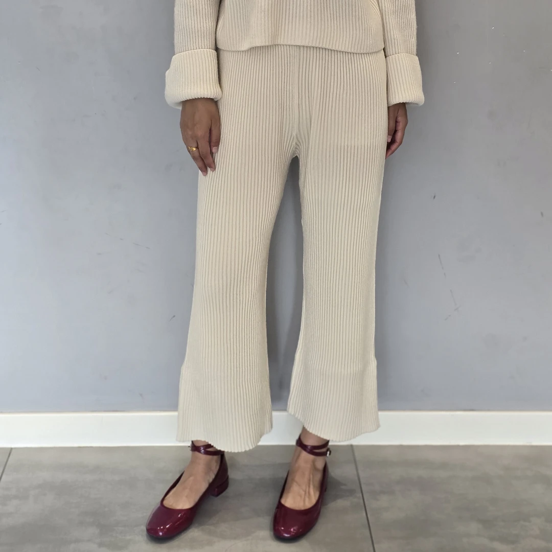 可卡【成人】秋冬100山羊绒开叉喇叭裤