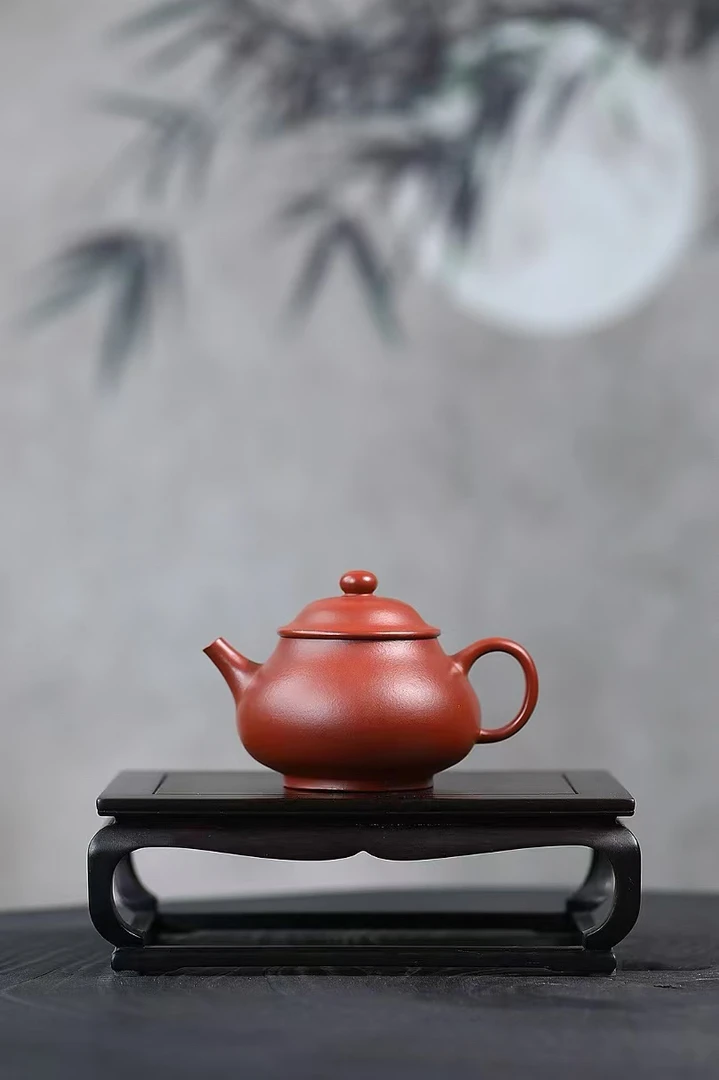 乡宁紫砂 景韵鸿鹄 红泥潘壶200cc