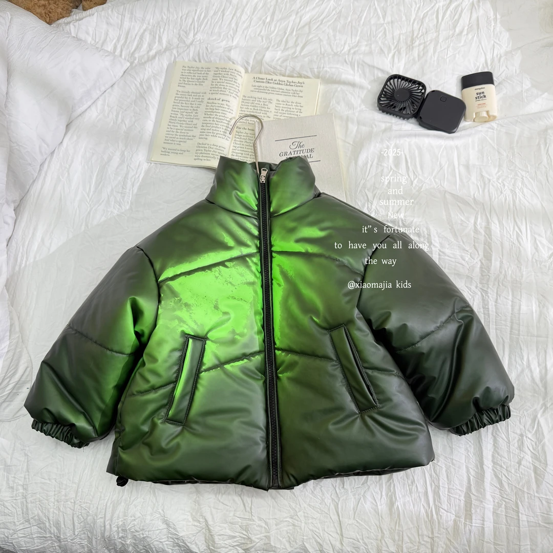 07【温感变色】小马家2025冬季仿兔毛儿童立领棉服7233温变科技棉衣