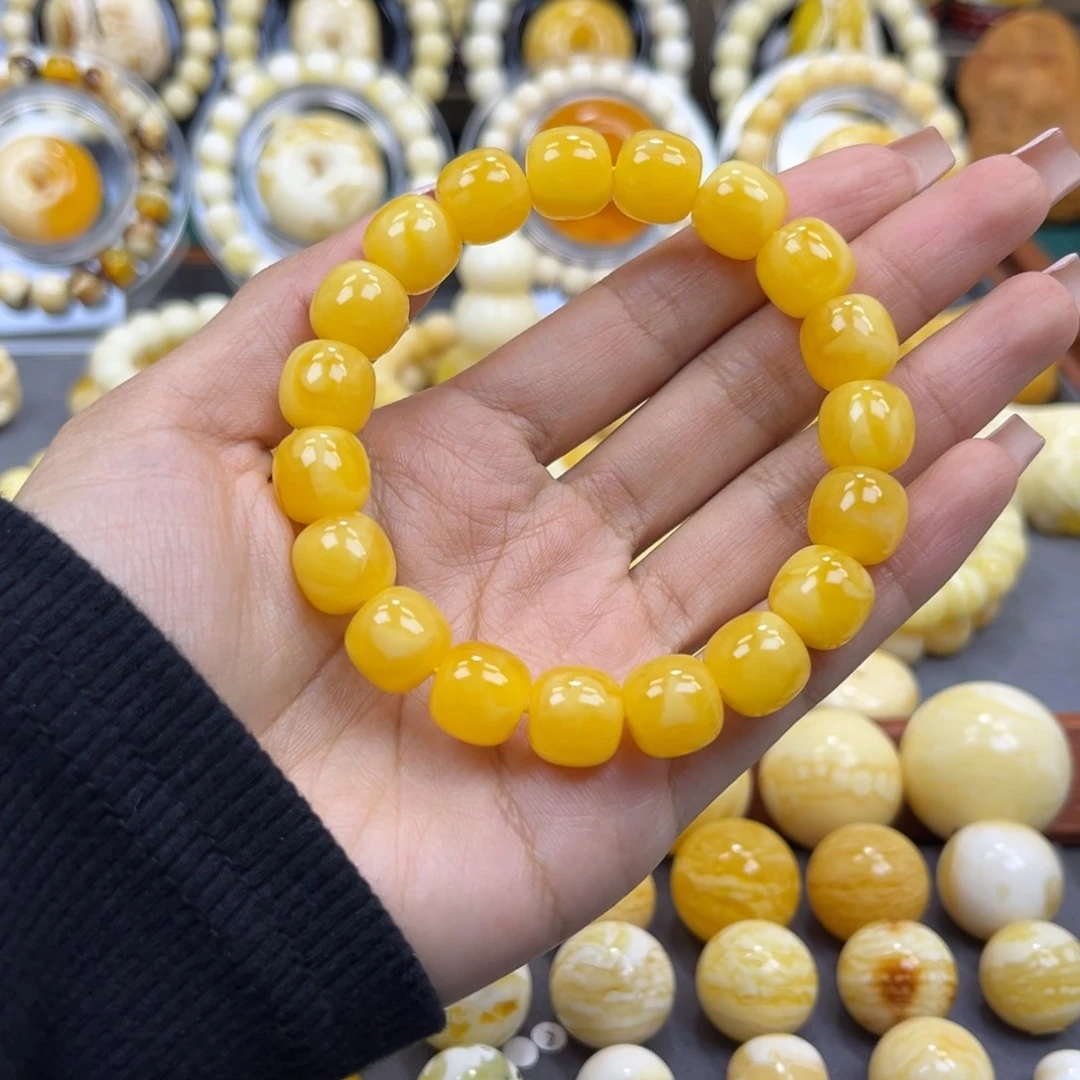 琥珀未镶嵌手串11+