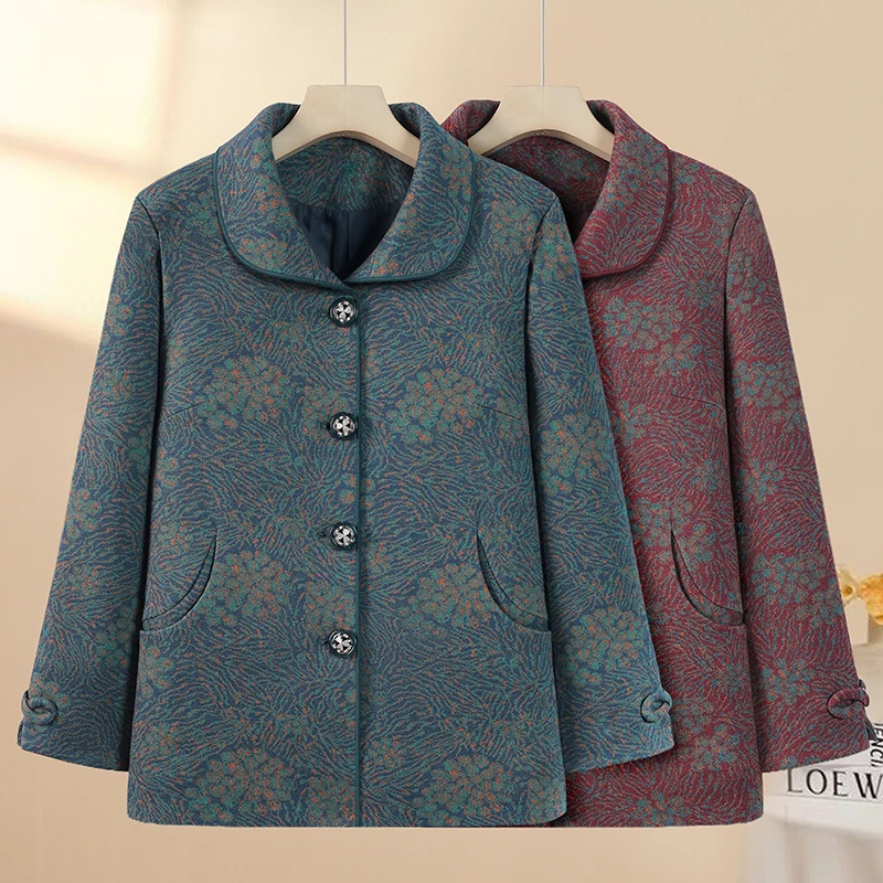 中老年人春秋装女奶奶装高品外套60岁80妈妈装新款老太太老人衣服