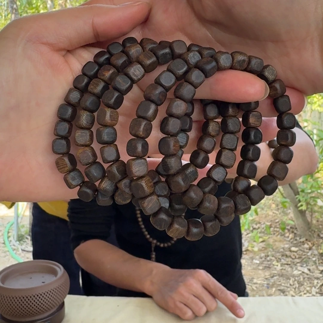 手串沉香绿奇楠沉水单圈约0.7-8多样性发一条