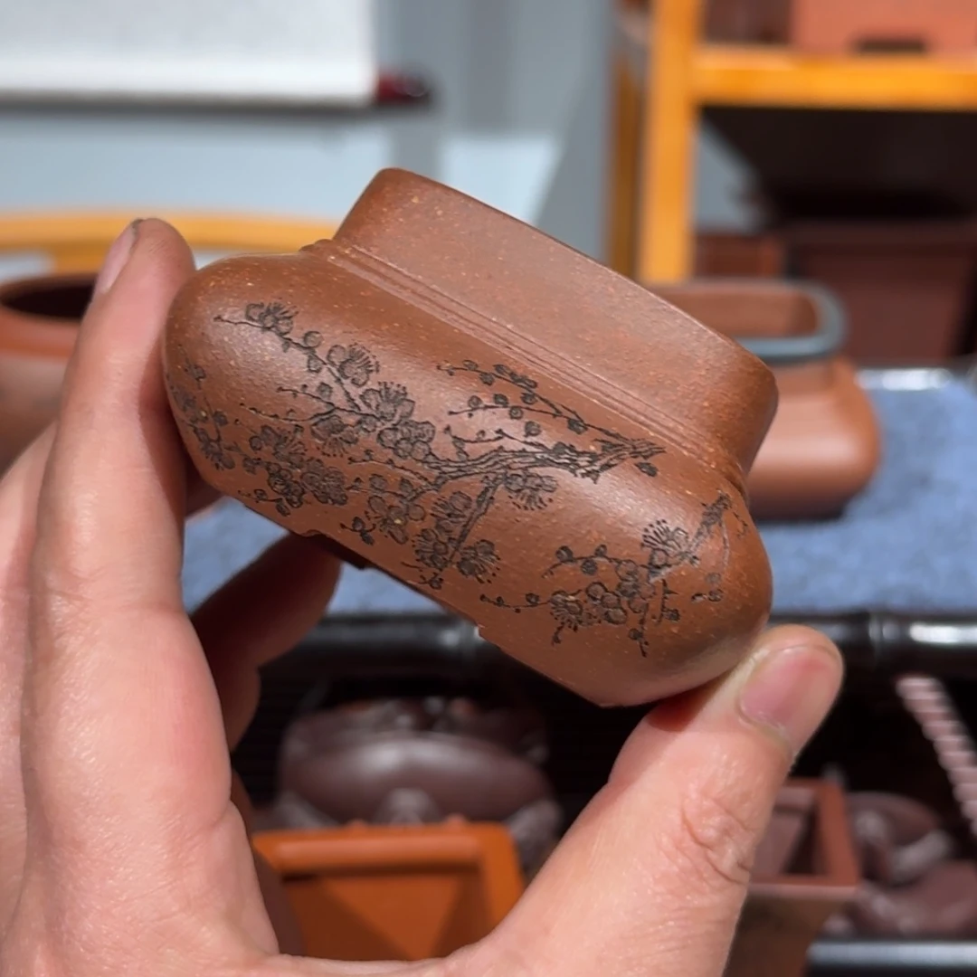 卡***戎紫砂花盆原矿紫泥