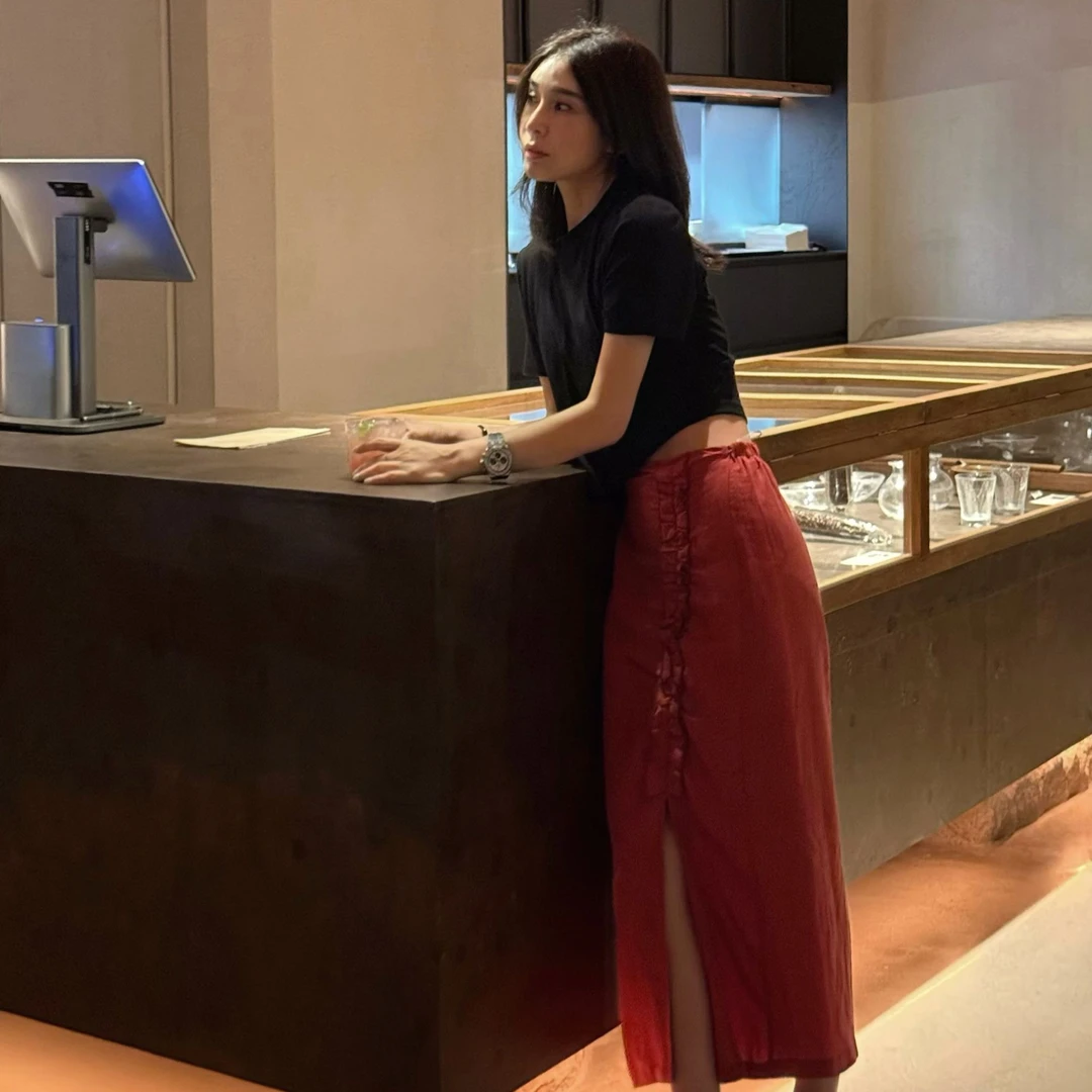 LYXZ x 大小与【本真】夏季新款百搭半身裙显瘦洋气a字裙78205