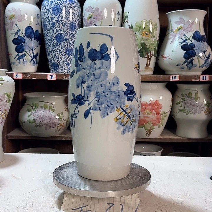 瓶高33腰鼓兰兰紫藤新款陶瓷陶瓷