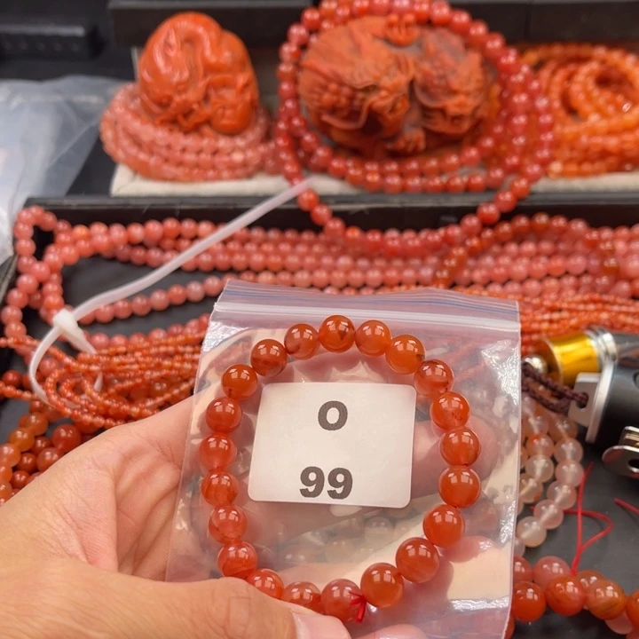 南红玛瑙未镶嵌多样性发货默认微瑕称重9mm