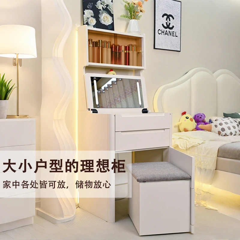 【进口俄罗斯落叶松木】实木梳妆台小户型化妆桌床头柜简约欧式