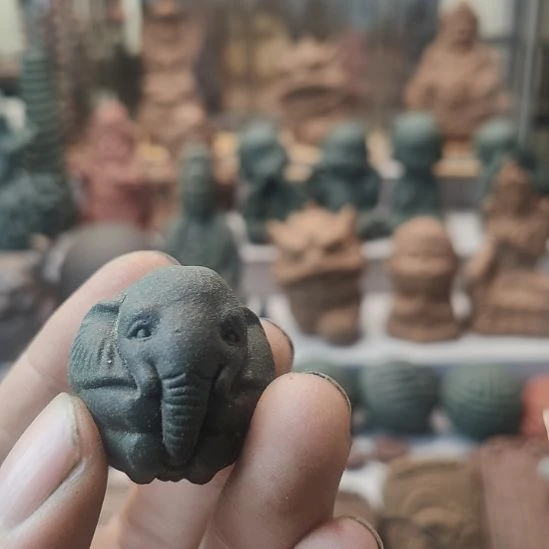 泥塑?*人蓝药师香方象神珠大瑕疵介意勿拍