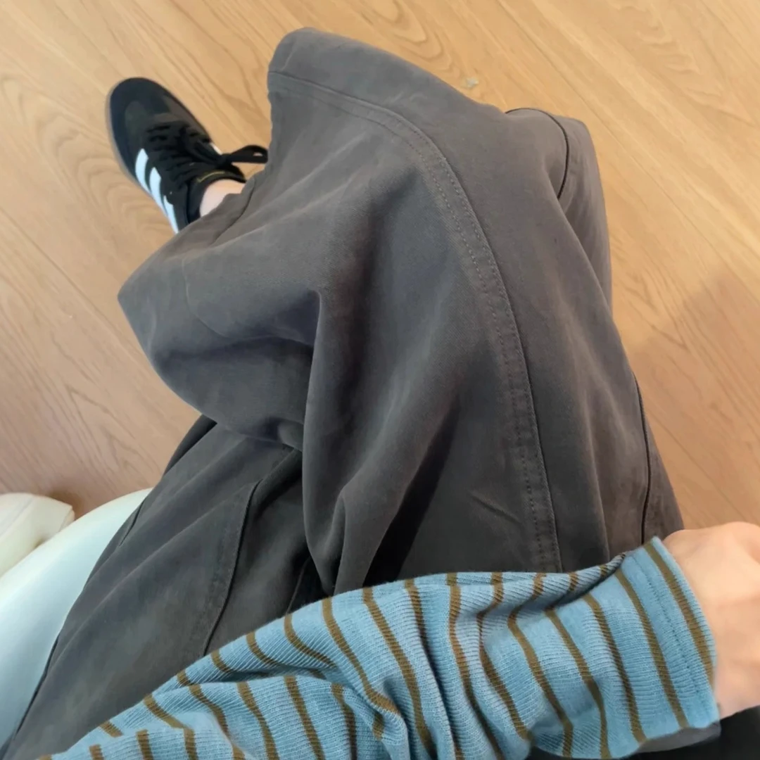 日系九分阔腿气球裤子宽松bf大码胖mm遮胯宽腿粗慵懒风显瘦休闲裤