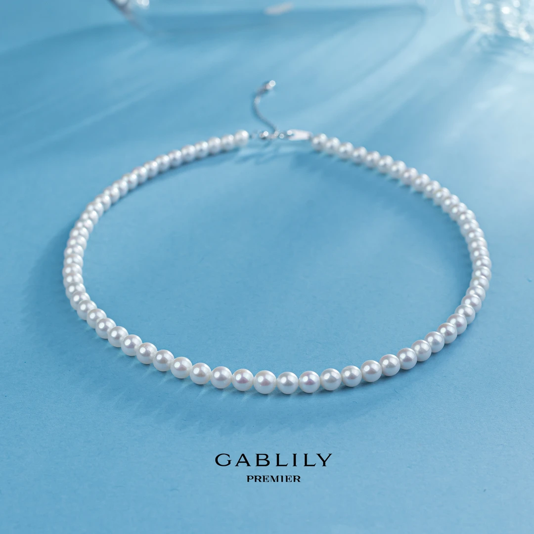 GABLILY PREMIER 淡水珍珠S925银（合金夹头）baby链项链5-6mm WFSF