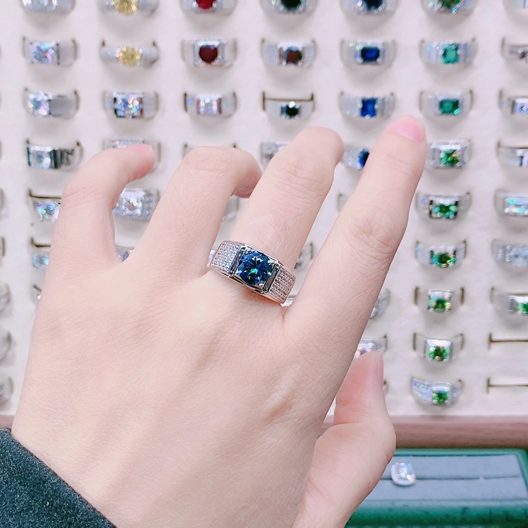 925银合成碳硅石中版满天星2克拉16号蓝钻