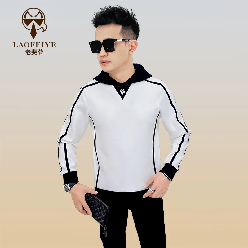 【老斐爷欧品】2025秋款男士轻奢卫衣潮牌刺绣长袖时尚卫衣